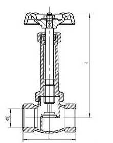 船用NPT青铜长杆截止阀(图1) 船用NPT青铜长杆截止阀