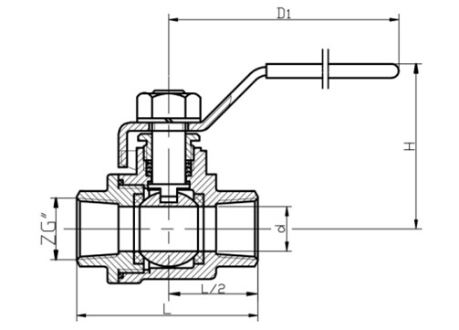 船用螺纹青铜球阀(图1) 船用内螺纹青铜球阀